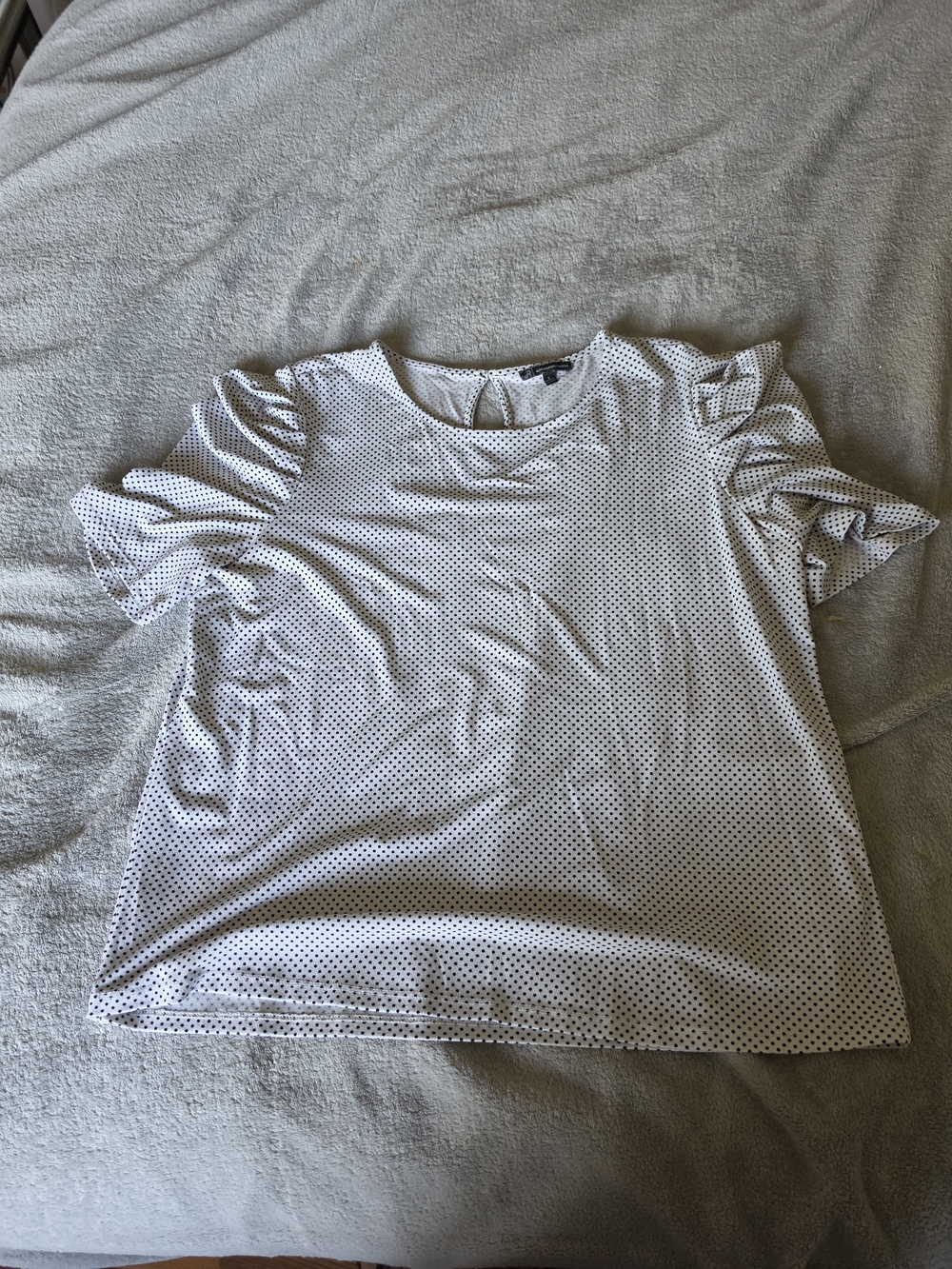 Adrianna Papell White Top with Black Polka Dots